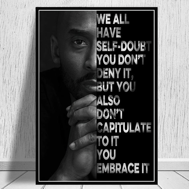Basketball Inspirational Quotes Canvas Painting Posters and Prints Black White Wall Art Pictures for Living Room Decor - Virtual Blue Store