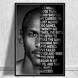 Basketball Inspirational Quotes Canvas Painting Posters and Prints Black White Wall Art Pictures for Living Room Decor - Virtual Blue Store