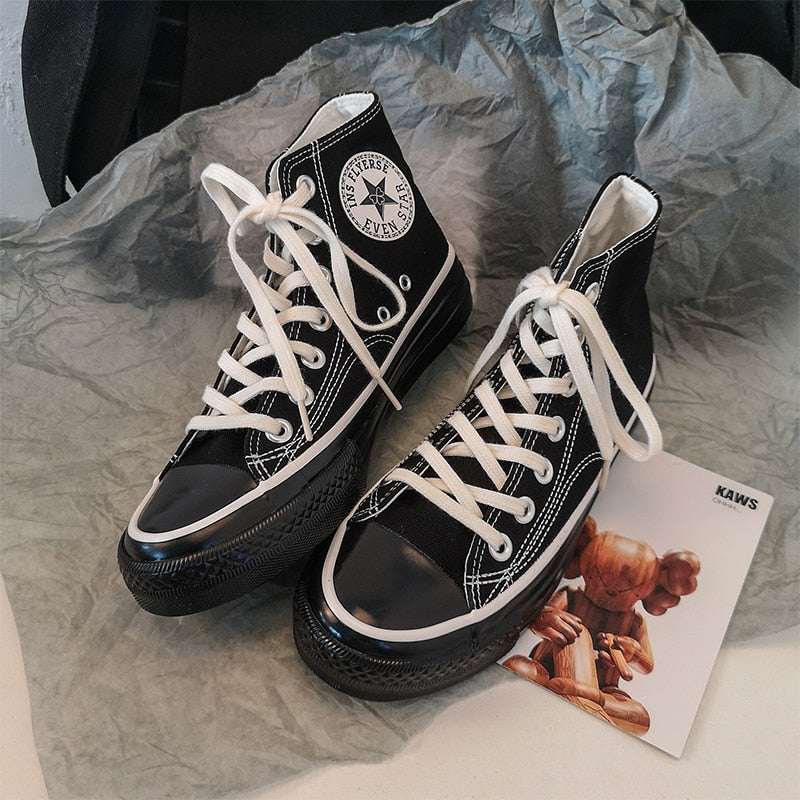 2020 Spring Autumn High Top Flats High Quality Classic Women Canvas Shoes Female Athletic Sneakers Women Vulcanized Casual Shoes - Virtual Blue Store