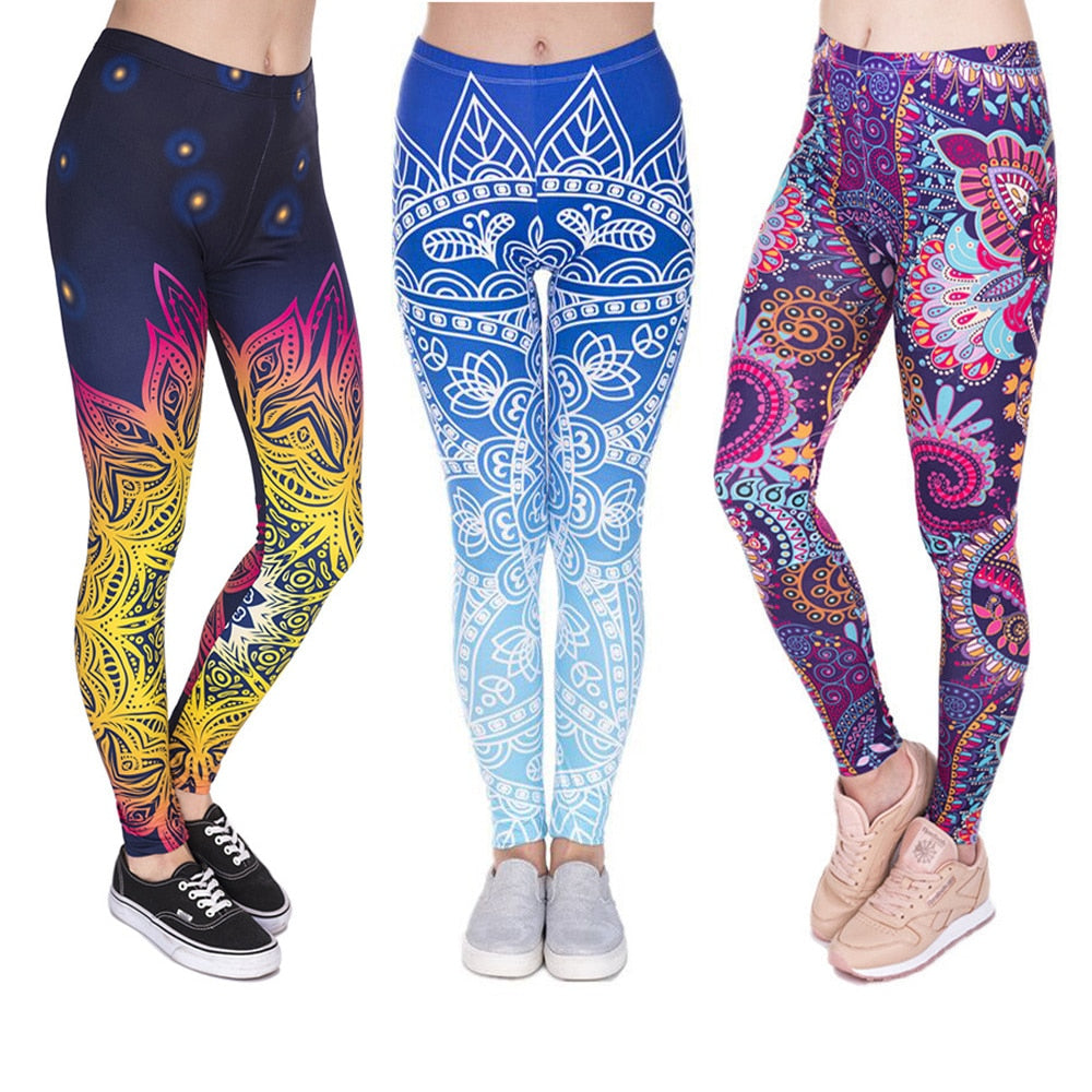 leggins Slim legins stretchy Leggings Fashion Woman Pants Sexy Women Legging Casual Blue streak Printing Fitness - Virtual Blue Store