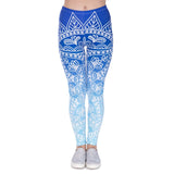 leggins Slim legins stretchy Leggings Fashion Woman Pants Sexy Women Legging Casual Blue streak Printing Fitness - Virtual Blue Store