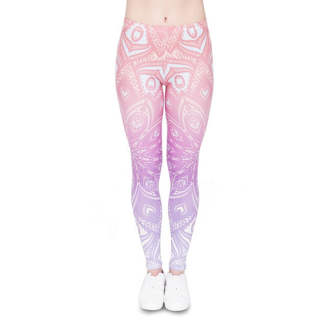 leggins Slim legins stretchy Leggings Fashion Woman Pants Sexy Women Legging Casual Blue streak Printing Fitness - Virtual Blue Store