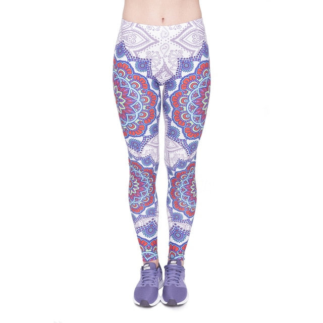 leggins Slim legins stretchy Leggings Fashion Woman Pants Sexy Women Legging Casual Blue streak Printing Fitness - Virtual Blue Store
