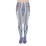 leggins Slim legins stretchy Leggings Fashion Woman Pants Sexy Women Legging Casual Blue streak Printing Fitness - Virtual Blue Store