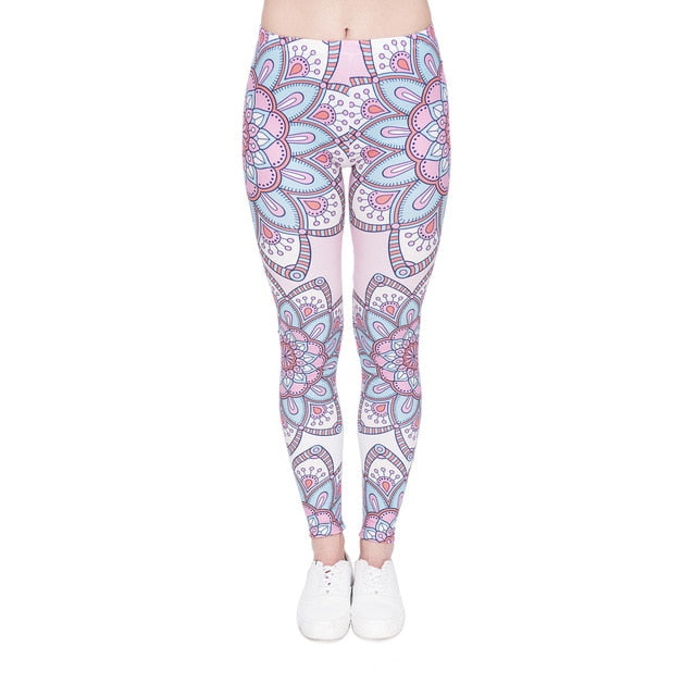 leggins Slim legins stretchy Leggings Fashion Woman Pants Sexy Women Legging Casual Blue streak Printing Fitness - Virtual Blue Store
