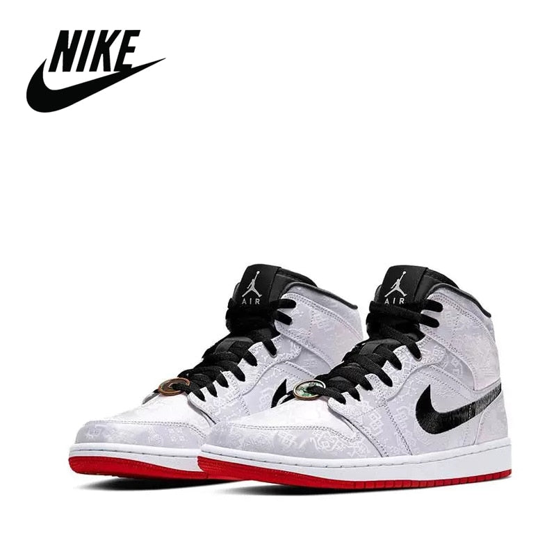 Air Jordan 1 AJ1 Edison Chen co-name white silk copper high-top shoe men's shoe CU2804-100 - Virtual Blue Store