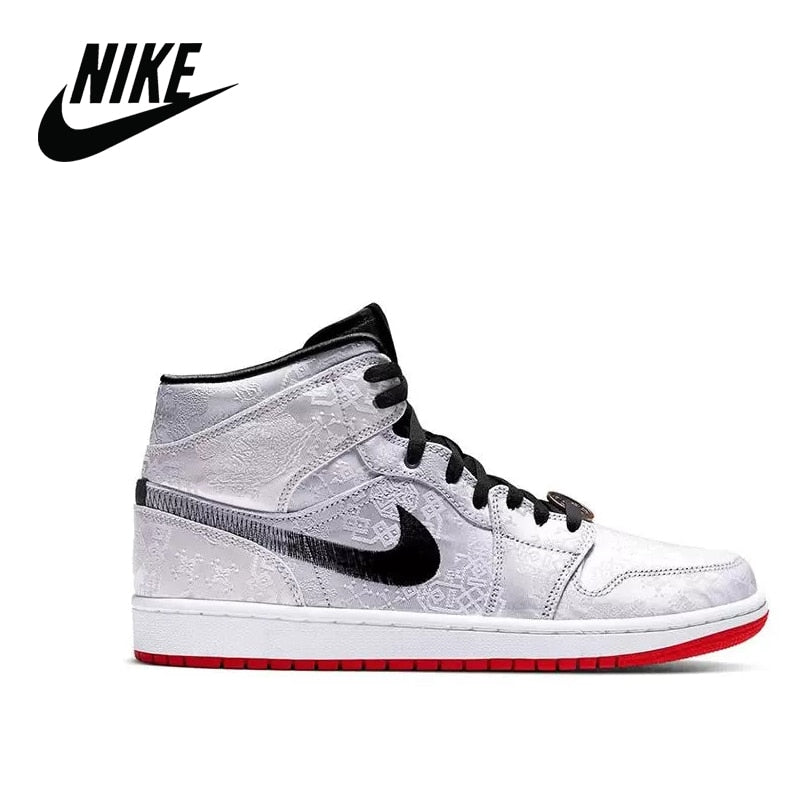 Air Jordan 1 AJ1 Edison Chen co-name white silk copper high-top shoe men's shoe CU2804-100 - Virtual Blue Store