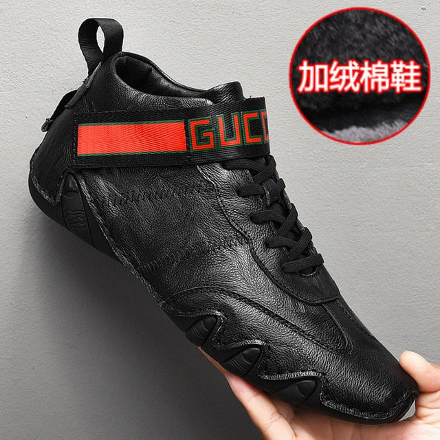 Zemo more Men Shoes Fashion Genuine Leather Loafers Breathable Autumn Comfortable Casual Shoes Outdoor Men Sneakers Shoes - Virtual Blue Store