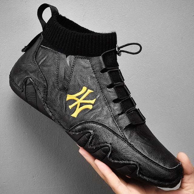 Zemo more Men Shoes Fashion Genuine Leather Loafers Breathable Autumn Comfortable Casual Shoes Outdoor Men Sneakers Shoes - Virtual Blue Store