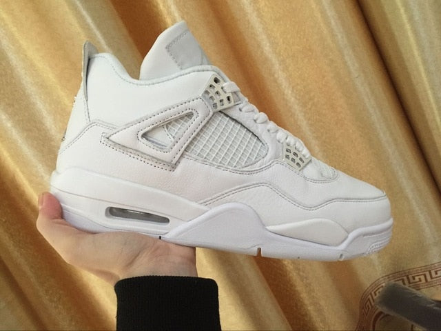 Authentic air jordan retro 4 aj4 comfortable package men's sports basketball shoes Sneakers Women 2021 - Virtual Blue Store