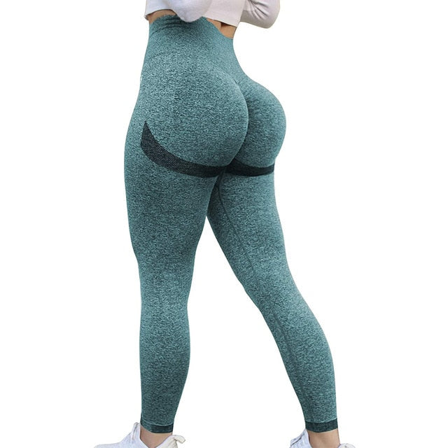 Women's Gym Leggings Sports Booty Scrunch Butt High Waist Seamless Yoga  Trousers
