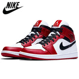 Authentic Original  Air Jordan Retro 1 Mid  AJ1 Men Comfortable Shoes Women Basketball Sneakers - Virtual Blue Store