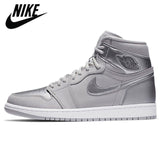 Authentic Original  Air Jordan Retro 1 Mid  AJ1 Men Comfortable Shoes Women Basketball Sneakers - Virtual Blue Store