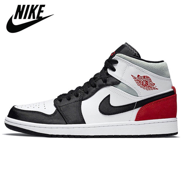 Authentic Original  Air Jordan Retro 1 Mid  AJ1 Men Comfortable Shoes Women Basketball Sneakers - Virtual Blue Store