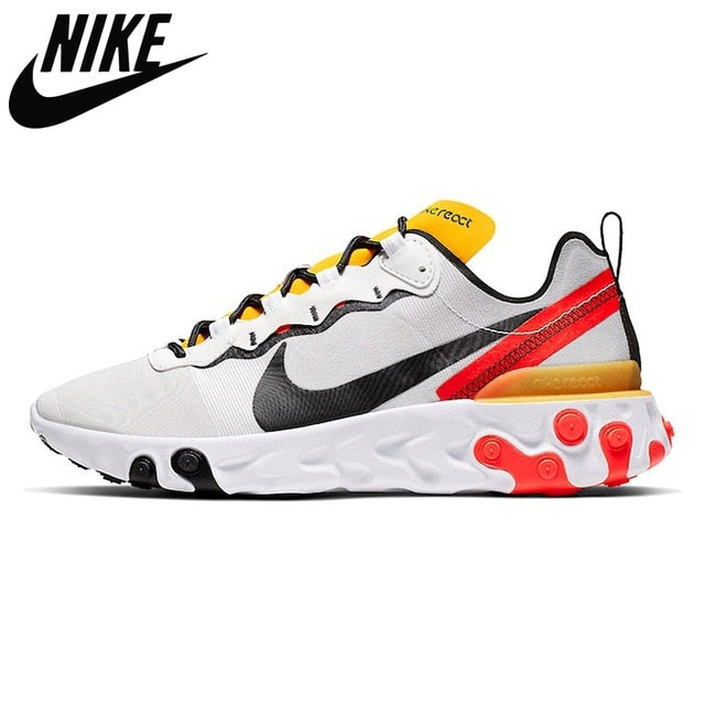 Authentic Original New Arrive React Element 55 Men Shoes Black Volt Black White Bright Green Gold Sports Shoes For Lover - Virtual Blue Store