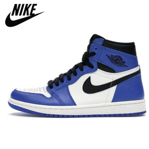 Authentic Original  Air Jordan Retro 1 Mid  AJ1 Men Comfortable Shoes Women Basketball Sneakers - Virtual Blue Store