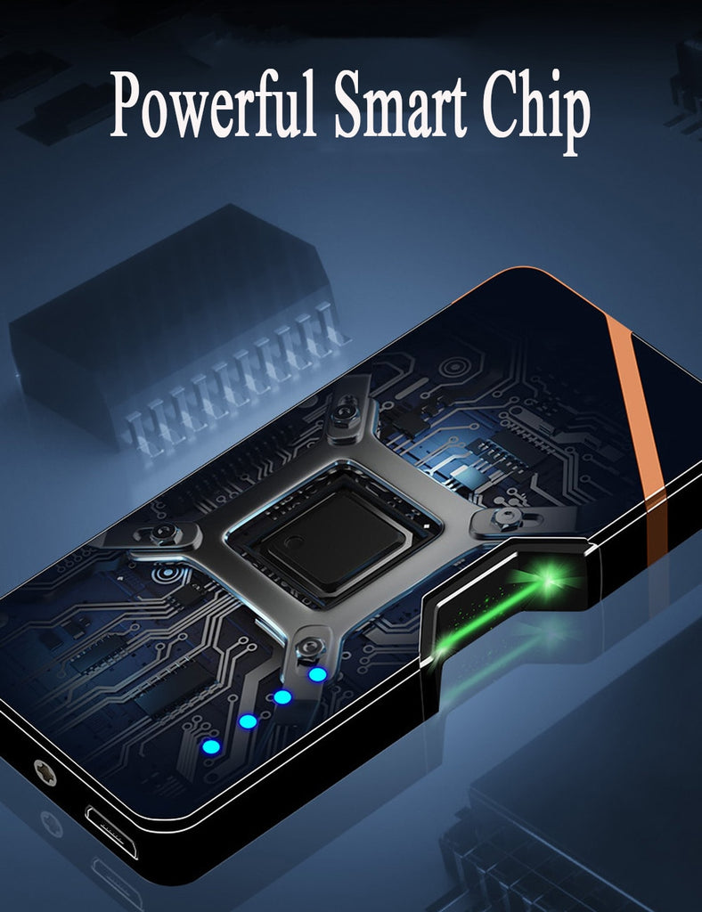 Creative USB Rechargeable Plasma Electric Lighter Metal Windproof Laser Induction Dual Arc Lighter With Power Display - Virtual Blue Store