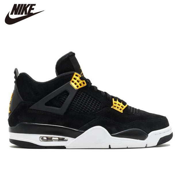 Original air jordan 4 retro men's basketball shoe high metal red light cactus Jack Toro Bravo black sneaker - Virtual Blue Store