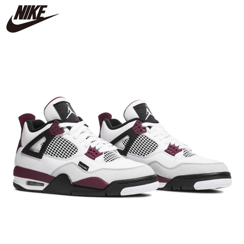 Original air jordan 4 retro men's basketball shoe high metal red light cactus Jack Toro Bravo black sneaker - Virtual Blue Store