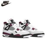 Original air jordan 4 retro men's basketball shoe high metal red light cactus Jack Toro Bravo black sneaker - Virtual Blue Store