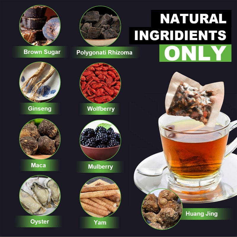 HFU Maca Tea Natural Herbal Spirit Male Function Tonic Energy Tea Tonifying Kidney Health Drink - Virtual Blue Store