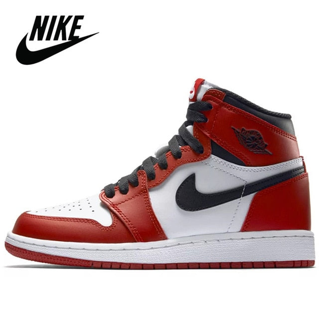 Original air jordan 1 filerecv AJ - 1 chicago red mid-high top male comfortable basketball shoes mans sport size 40-46 - Virtual Blue Store