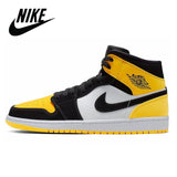 Original air jordan 1 filerecv AJ - 1 chicago red mid-high top male comfortable basketball shoes mans sport size 40-46 - Virtual Blue Store