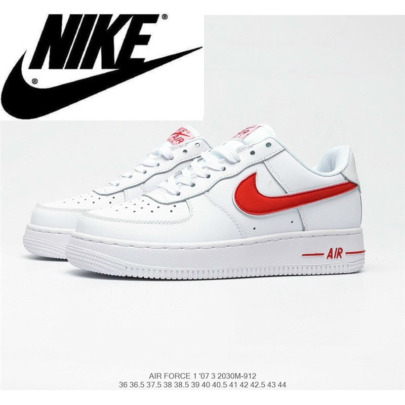Authentic original Air Force 1 Low low-top versatile casual sports shoes Women's size 36-39 white red - Virtual Blue Store
