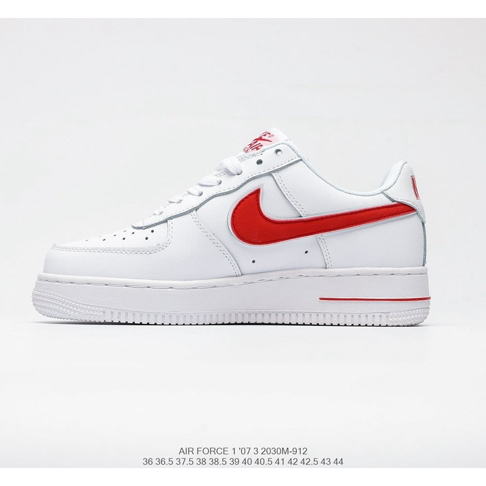 Authentic original Air Force 1 Low low-top versatile casual sports shoes Women's size 36-39 white red - Virtual Blue Store
