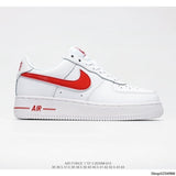 Authentic original Air Force 1 Low low-top versatile casual sports shoes Women's size 36-39 white red - Virtual Blue Store