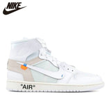 New Air Jordan 1 x OFF-WHITE AJ1 OW Chicago joint black gold fluorescent green white blue toe Hulk sports basketball shoes - Virtual Blue Store