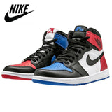 New Air Jordan 1 x OFF-WHITE AJ1 OW Chicago joint black gold fluorescent green white blue toe Hulk sports basketball shoes - Virtual Blue Store