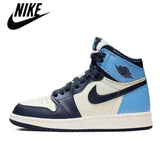 New Air Jordan 1 x OFF-WHITE AJ1 OW Chicago joint black gold fluorescent green white blue toe Hulk sports basketball shoes - Virtual Blue Store