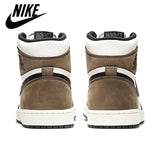 Original athlétique Air Jordan 1 haute OG AJ1 hommes chaussures basket-ball baskets Sport brisé panneau noir moka - Virtual Blue Store