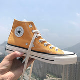 Women's Fashion 2020 Vulcanized Shoes Woman Sneakers New Rainbow Retro Canvas Shoes Flat Fashion Comfortable High Shoes Women - Virtual Blue Store