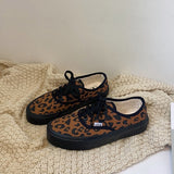 Fashion Women Warm Canvas Shoes Trend Platform Shoes New Comfortable Leopard High Quality Thick Bottom Vulcanized Shoes Women - Virtual Blue Store