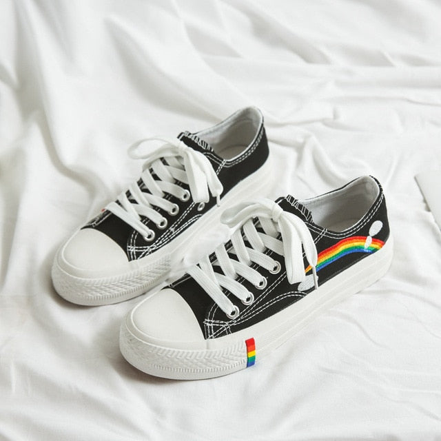 Vulcanized Women shoes High top Canvas sneakers women Mixed Colors Sport Shoe Girls School Shoes Leisure Flat chaussures femme - Virtual Blue Store