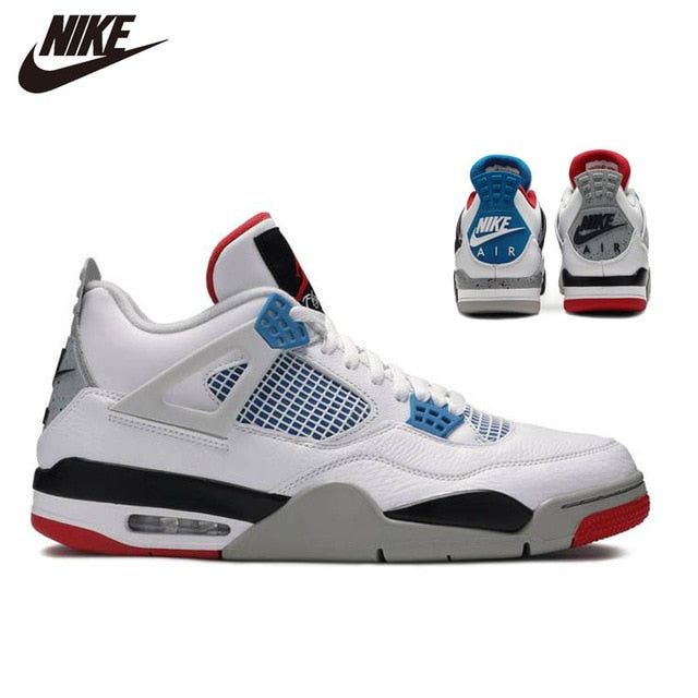Original NlKE Air Jordan 4 Retro High Quality Jumpman AJ4 Men's Basketball Shoes Comfortable Breathable Women Sneakers - Virtual Blue Store