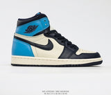 New Arrival Original Air Jordan 1 X Off White AJ1 Basketball Shoes Leisure Shoes Most Popular Classical Shoes Breathable - Virtual Blue Store
