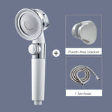 Pressurized Shower Head High Pressure Water Saving Perforated Free Bracket Hose Adjustable Bathroom Accessories Shower Set - Virtual Blue Store