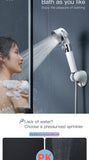Pressurized Shower Head High Pressure Water Saving Perforated Free Bracket Hose Adjustable Bathroom Accessories Shower Set - Virtual Blue Store