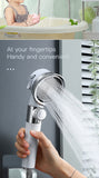 Pressurized Shower Head High Pressure Water Saving Perforated Free Bracket Hose Adjustable Bathroom Accessories Shower Set - Virtual Blue Store