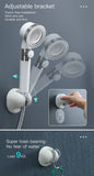 Pressurized Shower Head High Pressure Water Saving Perforated Free Bracket Hose Adjustable Bathroom Accessories Shower Set - Virtual Blue Store