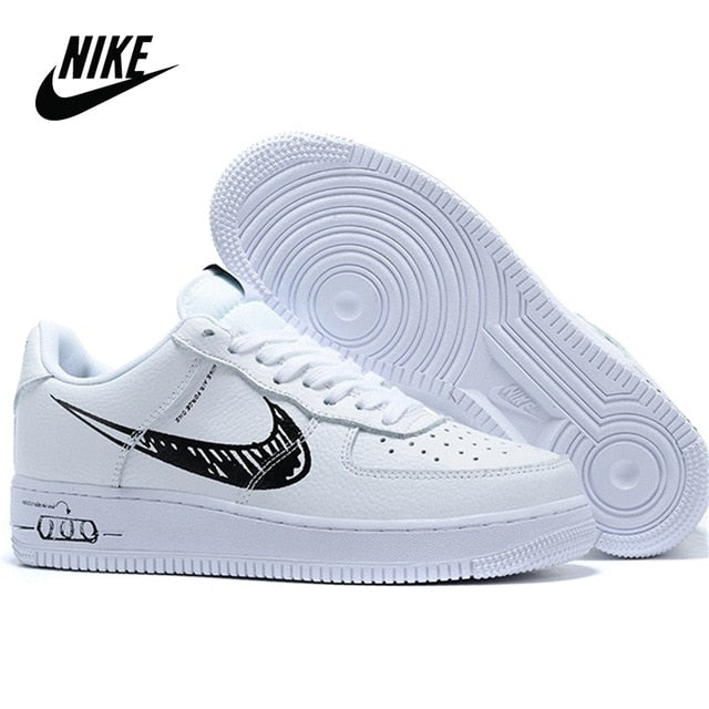 Hot Sale NIKE-Zapatillas Air Force 1 Low Sketch For Men Women Blue Style Sneakers Skate Shoes Size New From 2021 - Virtual Blue Store
