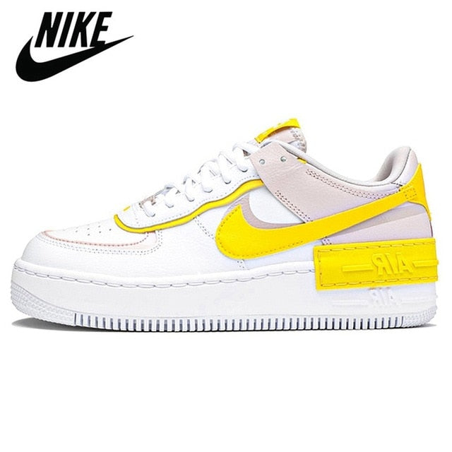 Nike Women's Air Force 1 Shadow White/Speed Yellow-Barely Rose