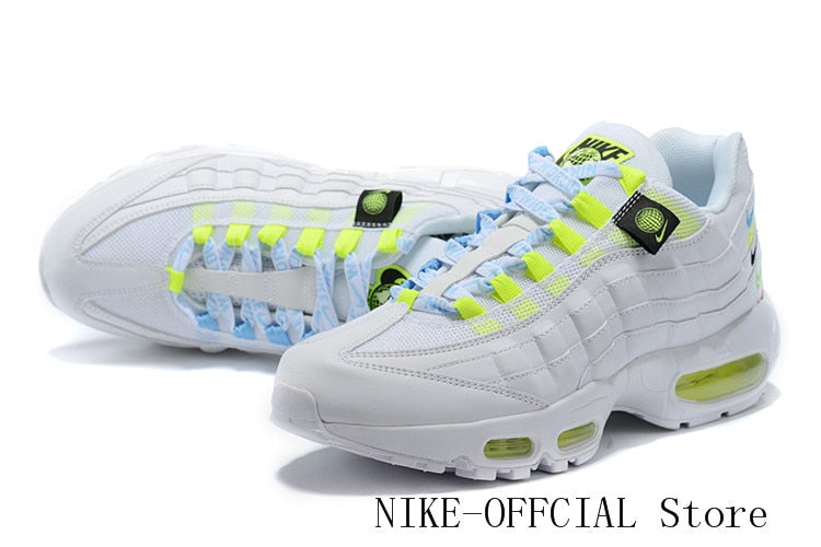 Authentic original AIR MAX 95 TT Men's Running Shoes Air Cushion Breathable Running Shoes black whiteSize 40-46 - Virtual Blue Store