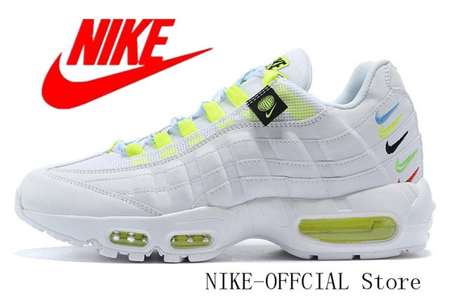 Authentic original AIR MAX 95 TT Men's Running Shoes Air Cushion Breathable Running Shoes black whiteSize 40-46 - Virtual Blue Store