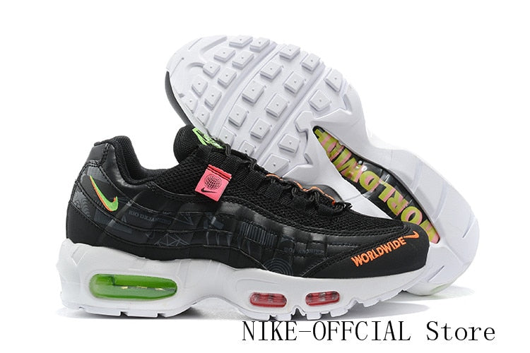 Authentic original AIR MAX 95 TT Men's Running Shoes Air Cushion Breathable Running Shoes black whiteSize 40-46 - Virtual Blue Store