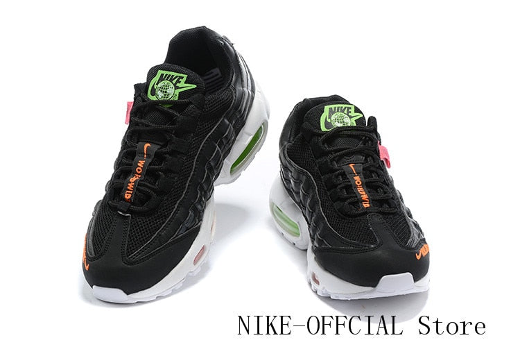 Authentic original AIR MAX 95 TT Men's Running Shoes Air Cushion Breathable Running Shoes black whiteSize 40-46 - Virtual Blue Store