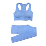 2/3/5PCS Seamless Women Yoga Set Workout Sportswear Gym Clothing Fitness Long Sleeve Crop Top High Waist Leggings Sports Suits - Virtual Blue Store